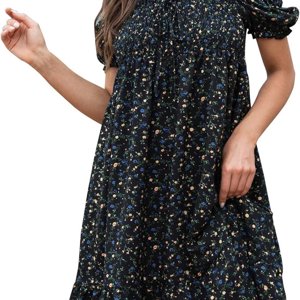 NWT - smocked floral swing mini dress - Picture 2 of 4
